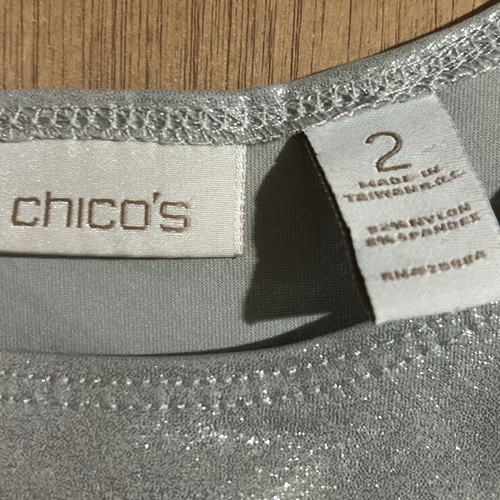 Chico's Metallic Silver Tank Top - Picture 2 of 4
